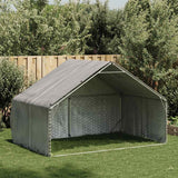 Outdoor Dog Kennel with Cover 3x2x1.9 m Galvanised Steel - Front View