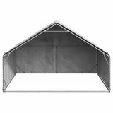 Outdoor Dog Kennel with Cover 3x2x1.9 m Galvanised Steel - Side View
