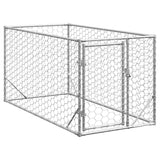 Outdoor Dog Kennel with Door 2x1x1 m Galvanised Steel