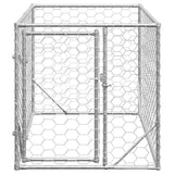 Outdoor Dog Kennel with Door 2x1x1 m Galvanised Steel - Side View