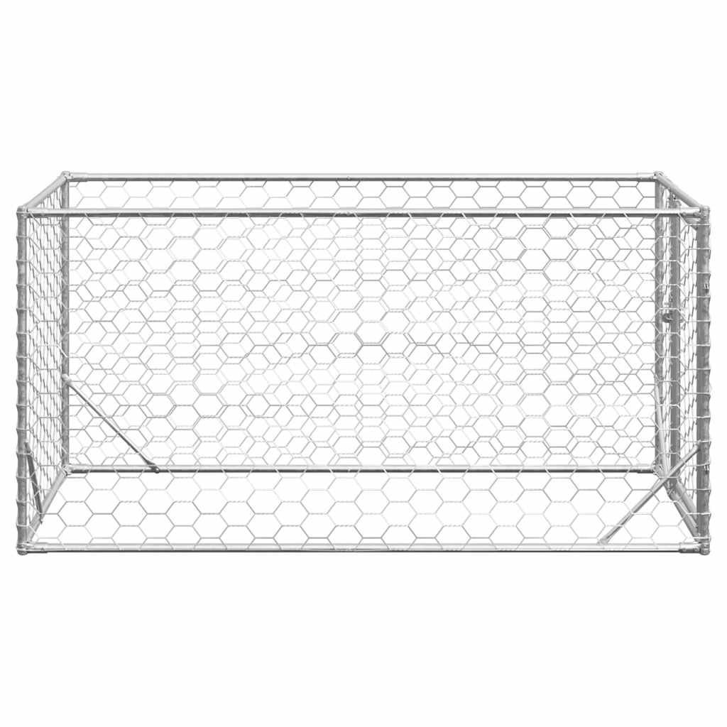 Outdoor Dog Kennel with Door 2x1x1 m Galvanised Steel