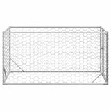 Outdoor Dog Kennel with Door 2x1x1 m Galvanised Steel - Top-Down View