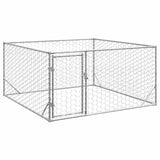 Outdoor Dog Kennel with Door 2x2x1 m Galvanised Steel