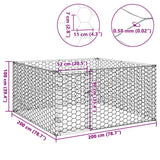 Outdoor Dog Kennel with Door 2x2x1 m Galvanised Steel