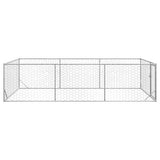 Outdoor Dog Kennel with Door 2x4x1 m Galvanised Steel