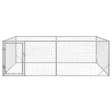 Outdoor Dog Kennel with Door 3x2x1 m Galvanised Steel - Side View