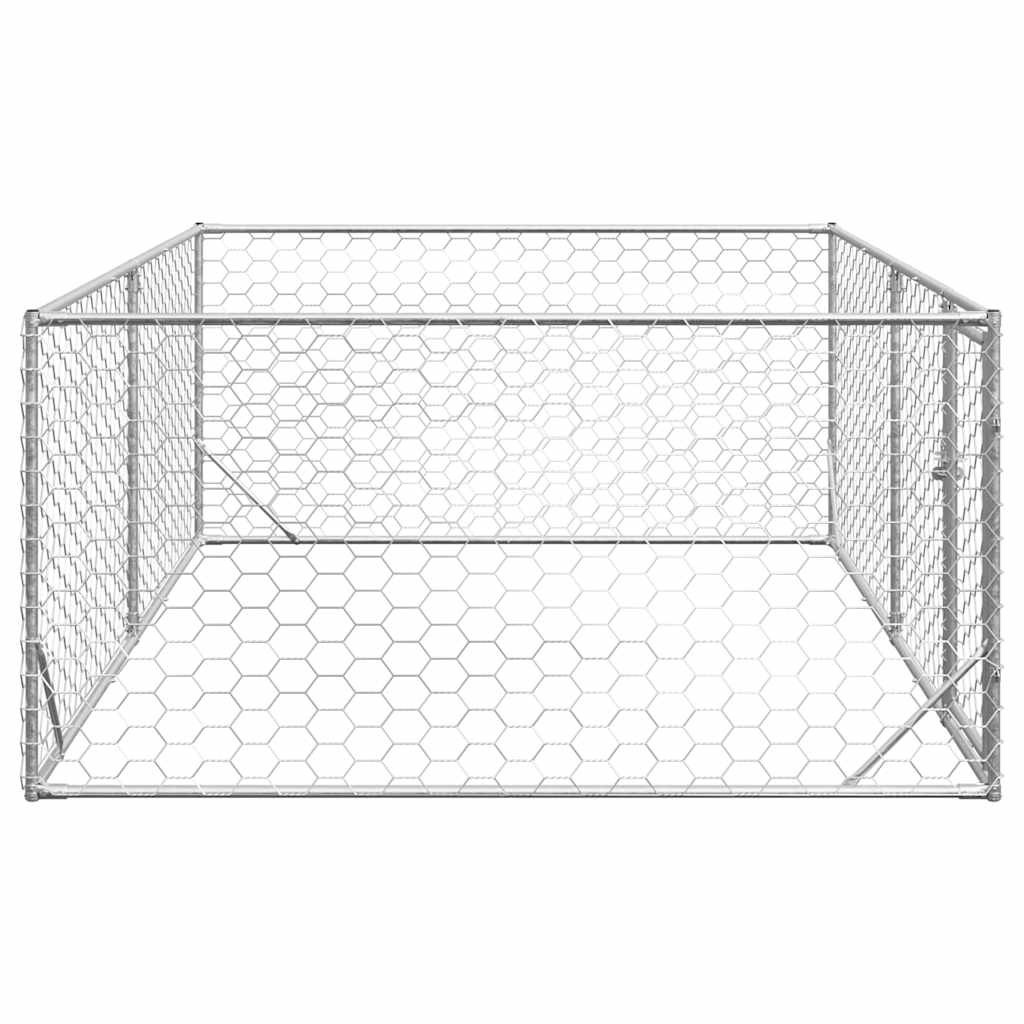 Outdoor Dog Kennel with Door 3x2x1 m Galvanised Steel