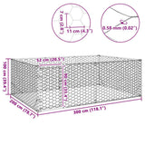 Outdoor Dog Kennel with Door 3x2x1 m Galvanised Steel