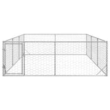 Outdoor Dog Kennel with Door 3x4x1 m Galvanised Steel - Side View