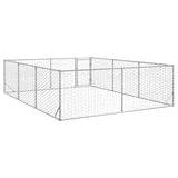 Outdoor Dog Kennel with Door 3x4x1 m Galvanised Steel - 45-Degree Angle