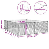 Outdoor Dog Kennel with Door 3x4x1 m Galvanised Steel - Low Angle
