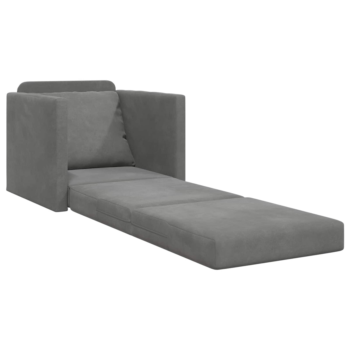 Sofa Bed Dark Grey 74 x 77 x 81 cm Velvet