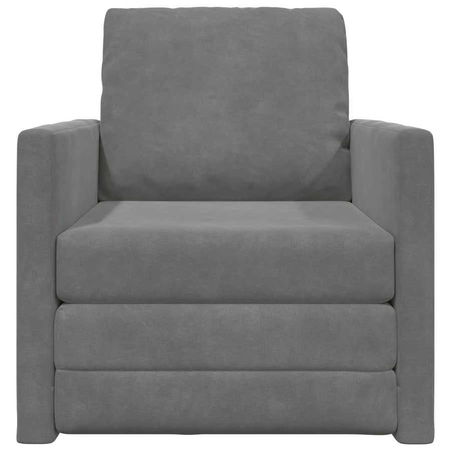 Sofa Bed Dark Grey 74 x 77 x 81 cm Velvet
