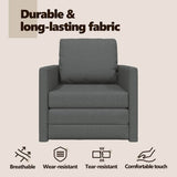 Sofa Bed 60cm Dark Grey Fabric - Close-Up Angle