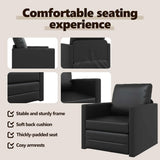 Sofa Bed 60cm Black Artificial Leather