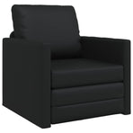 Sofa Bed Black 74 x 77 x 81 cm Artificial Leather