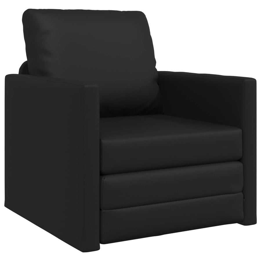 Sofa Bed Black 74 x 77 x 81 cm Artificial Leather