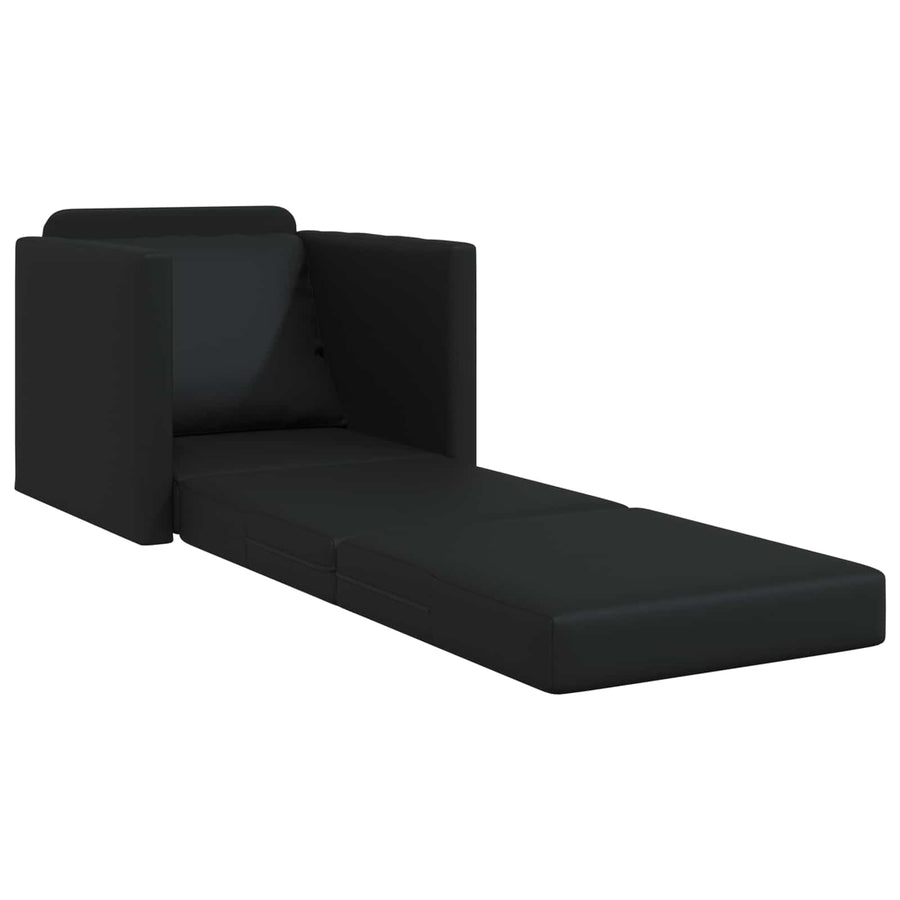 Sofa Bed Black 74 x 77 x 81 cm Artificial Leather