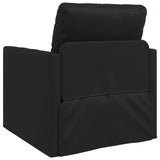 Sofa Bed 60cm Black Artificial Leather - Close-Up Angle