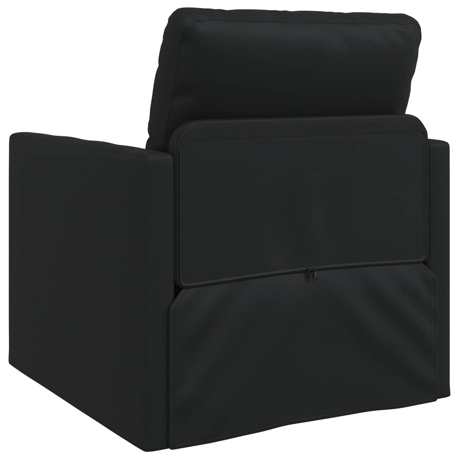 Sofa Bed Black 74 x 77 x 81 cm Artificial Leather