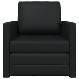 Sofa Bed 60cm Black Artificial Leather - 45-Degree Angle