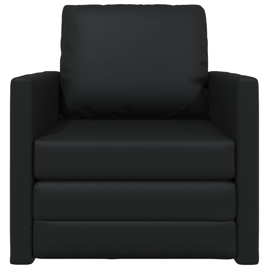 Sofa Bed Black 74 x 77 x 81 cm Artificial Leather