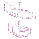 Sofa Bed Dark Grey 65 x 80 x 83 cm Fabric - Extra Image