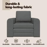 Sofa Bed Dark Grey 98 x 71 x 83 cm Velvet - Close-Up Angle