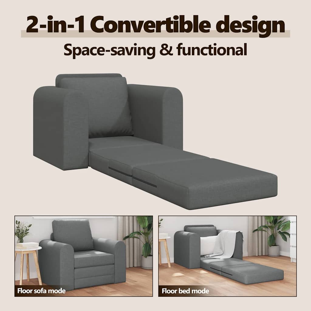 Sofa Bed Dark Grey 98 x 71 x 83 cm Velvet