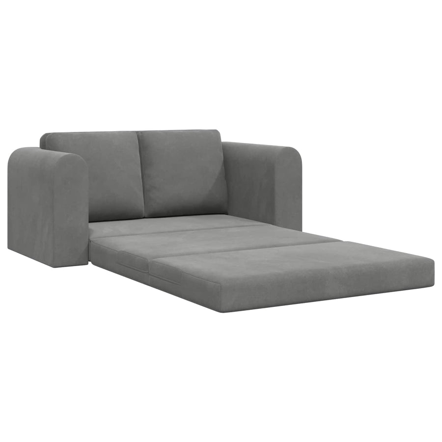 Sofa Bed Dark Grey 148 x 71 x 83 cm Velvet