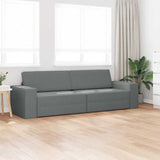 Floor Sofa Bed Dark Grey 245 x 78 x 77 cm Fabric - Side View
