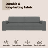 Sofa Bed Dark Grey 245 x 78 x 77 cm Fabric