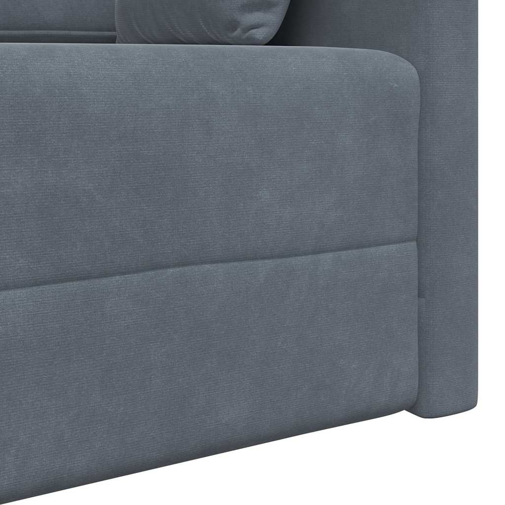 Floor Sofa Bed Dark Grey 213 x 76 x 77 cm Velvet