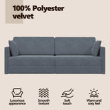 Floor Sofa Bed Dark Grey 213 x 70 x 77 cm Velvet