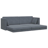 Floor Sofa Bed Dark Grey 213 x 76 x 77 cm Velvet - Top-Down View
