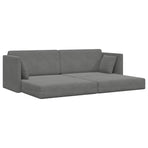 Floor Sofa Bed Dark Grey 213 x 70 x 77 cm Velvet