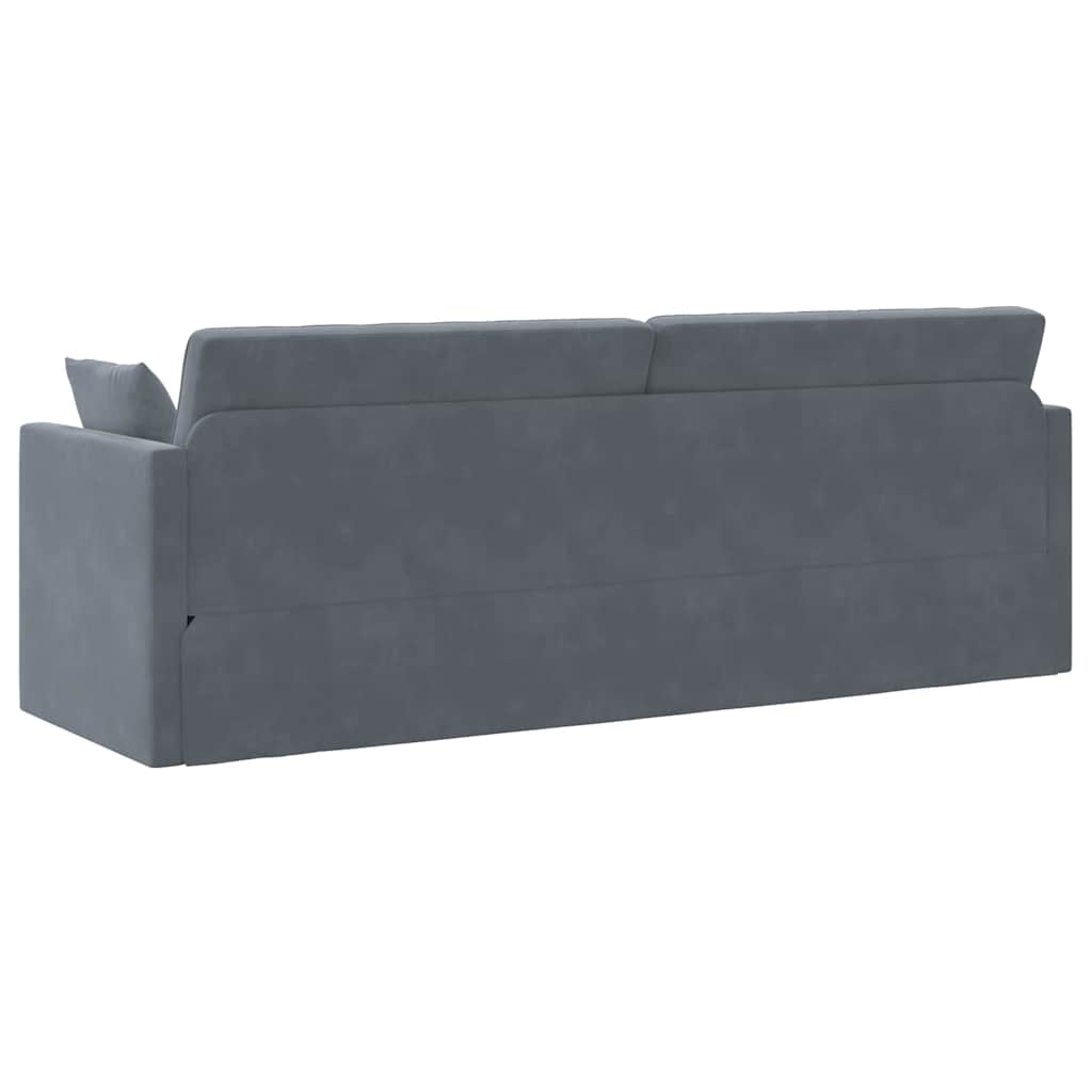 Floor Sofa Bed Dark Grey 213 x 76 x 77 cm Velvet