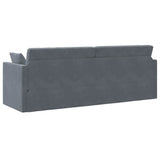 Floor Sofa Bed Dark Grey 213 x 76 x 77 cm Velvet - Close-Up Angle