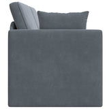 Floor Sofa Bed Dark Grey 213 x 76 x 77 cm Velvet - Rear View