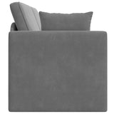 Floor Sofa Bed 200cm Dark Grey Velvet - Rear View