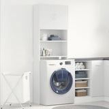 Washing Machine Cabinet White 64x24x190 cm Engineered Wood - Side View