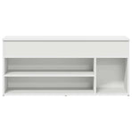 Shoe Bench White 102x30.5x45 cm Engineered Wood