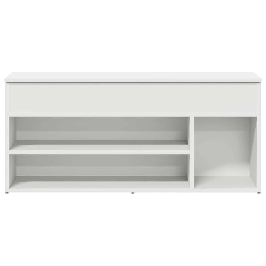 Shoe Bench White 102x30.5x45 cm Engineered Wood
