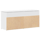 Shoe Bench White 102x30.5x45 cm Engineered Wood - Rear View
