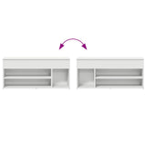 Shoe Bench White 102x30.5x45 cm Engineered Wood - Low Angle