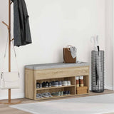 Shoe Bench Sonoma Oak 102x30.5x45 cm Engineered Wood - Side View