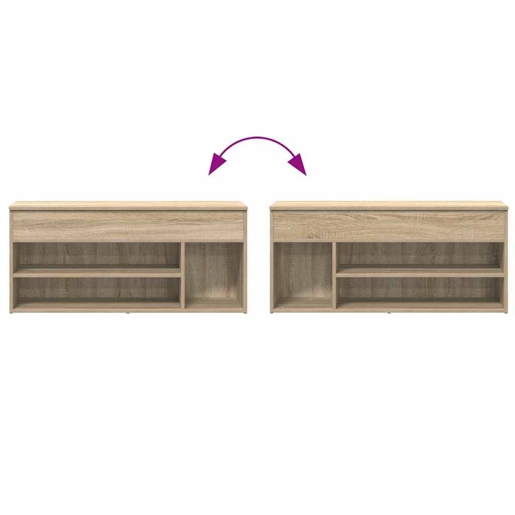 Shoe Bench Sonoma Oak 102x30.5x45 cm Engineered Wood