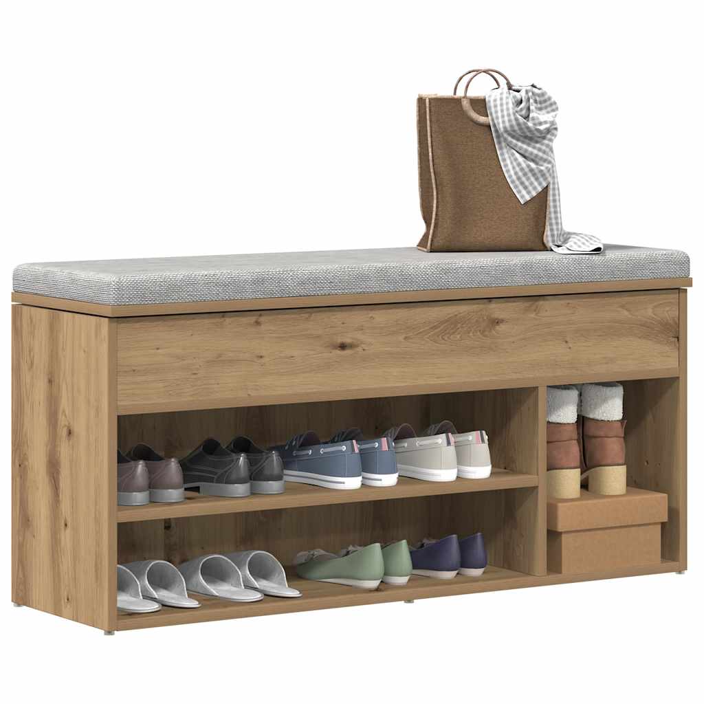 Shoe Bench Artisan Oak 102x30.5x45 cm Engineered Wood