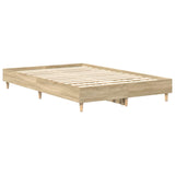 Bed Frame No Mattress Sonoma Oak 135x190 cm Engineered Wood - Top-Down View