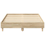 Bed Frame No Mattress Sonoma Oak 135x190 cm Engineered Wood